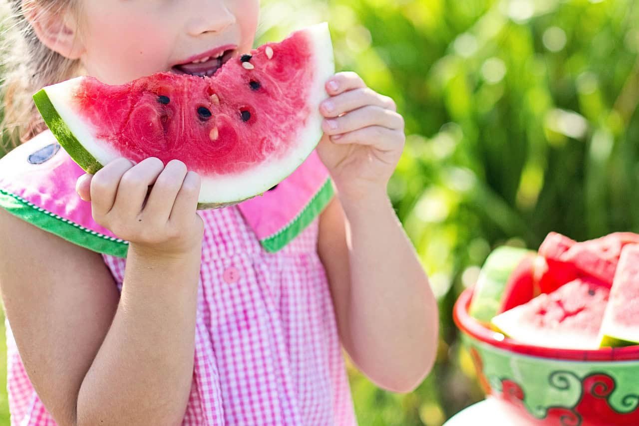 girl, eating, watermelon, eat, little girl, summer, food, child, kid, fresh, fresh fruit, nature, fresh watermelon, watermelon slice, fruit, healthy, tasty, organic, nutrition