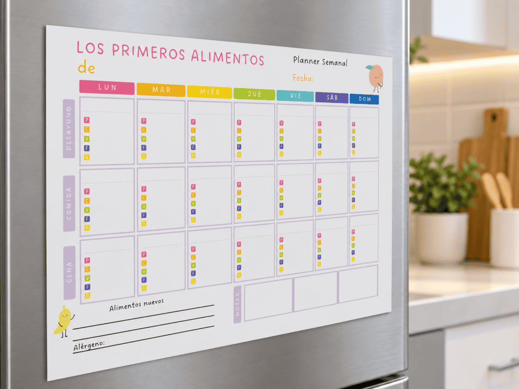 Planners magnéticos de alimentación complementaria y lunch escolar de SAVIA